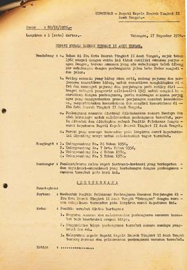 Surat Keputusan Gubemur Aceh Bulan Oktober 1976 tentang penghapusan secara resmi desa/kampung Kru...