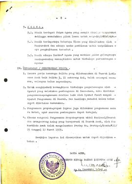 Laporan Gubernur Kepala Daerah Istimewa Aceh dalam Rakor PIM terbatas Medio Mei 1976 di Medan  1