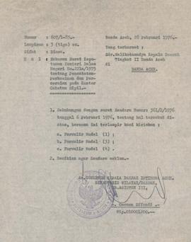 Rekaman Surat Keputusan Menteri Dalam Negen No : 221a/1975 tentang pencatatan perkawinan dan perc...