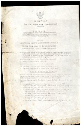 Surat Intruksi Menteri Tenaga Kerja dan Transmigrasi/Ketua Badan Koordinasi Penyelengaraan Transm...