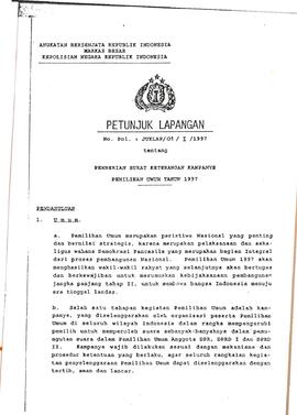 Petunjuk Lapangan KAPOLRI  tentang pemberian surat keterangan Kampanye PEMILU 4