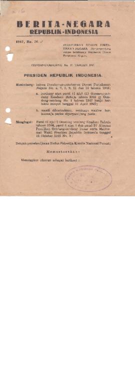 AC01-29/3- 29.26 - Berita Negara Republik Indonesia Tahun 1947 No.27 1