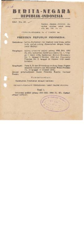 AC01-29/3- 29.20 - Berita Negara Republik Indonesia Tahun 1947 No.20 1